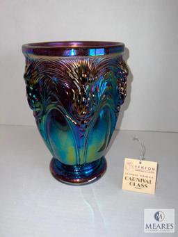 Fenton 8769 PX Carnival Glass Amethyst 9.5" Vase