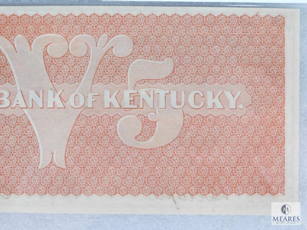 PMG Graded 55 $5 Remainder Note - 1859 Farmers Bank of Kentucky - Kentucky, Frankfort