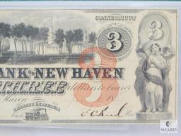 PMG Graded 64 $3 Remainder Note - City Bank of New Haven - Connecticut, New Haven