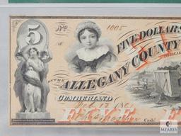 PMG Graded 53 $5 Note - The Allegany County Bank - Maryland, Cumberland