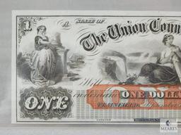 PCGS Graded 55PPQ $1 Obsolete Banknote - Union County Bank, Plainfield, NJ