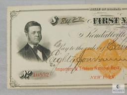 1875 First National Bank - State of Indiana Cancelled Check