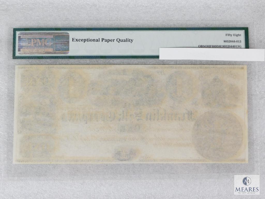 PMG Graded 58 EPQ Remainder - 1836-38 Franklin Silk Company - Ohio, Franklin