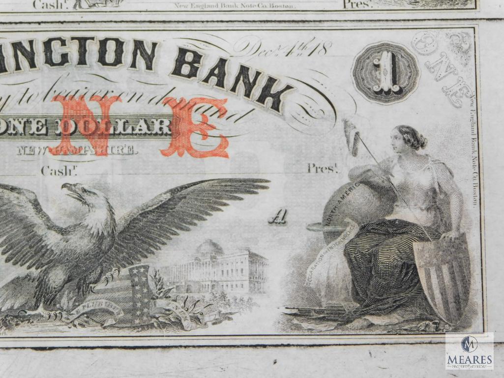 Farmington Bank - New Hampshire - $1 and $2 Specimen Sheet