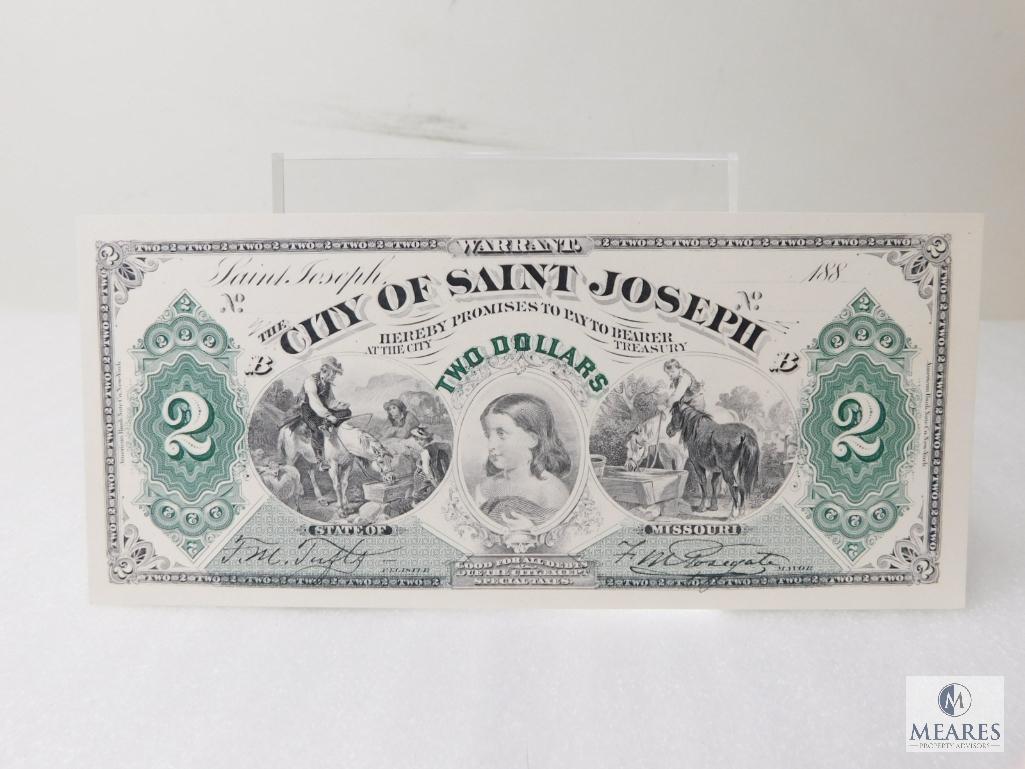 188_ City of Saint Joseph $2 Warrant Note - REPRINT