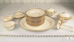 Approximately 30 Pieces Royal Ivory John Maddock & Sons China Set