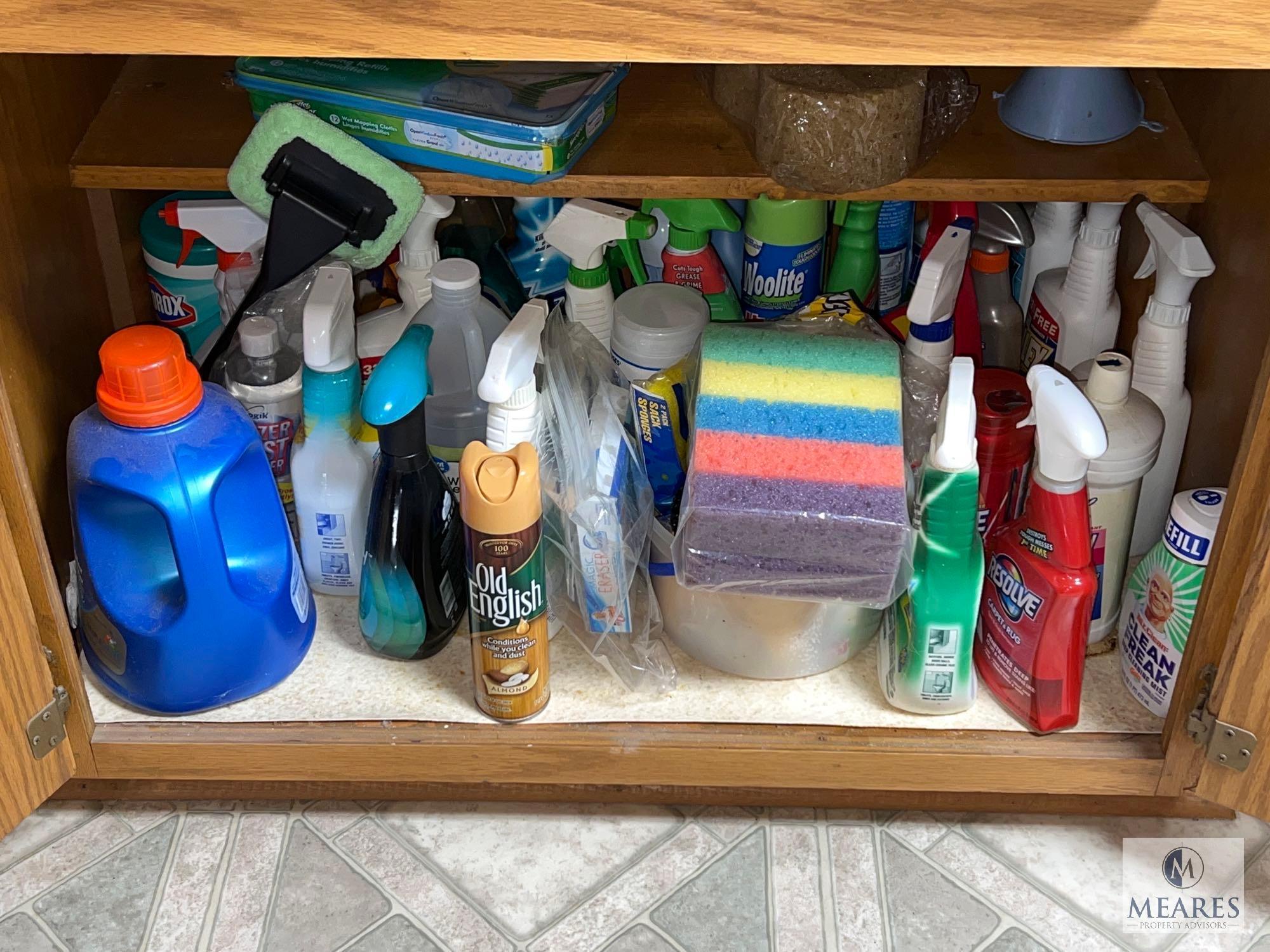 Contents of Laundry Room Cabinets - Top Left Side