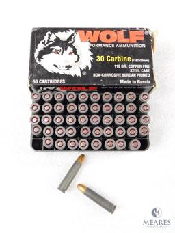 Wolf 30 Carbine 110 Gr Copper FMJ 50 Round Box