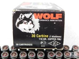 Wolf 30 Carbine 110 Gr Copper FMJ 50 Round Box