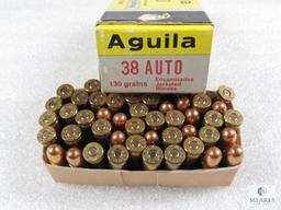 Aguila 38 Auto ACP 130 Gr FMJ Open Box Approximately 50 Rounds