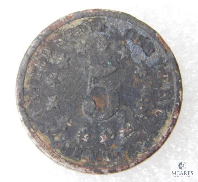 1873 (?) Damaged Shield Nickel & No Date Shield Nickel