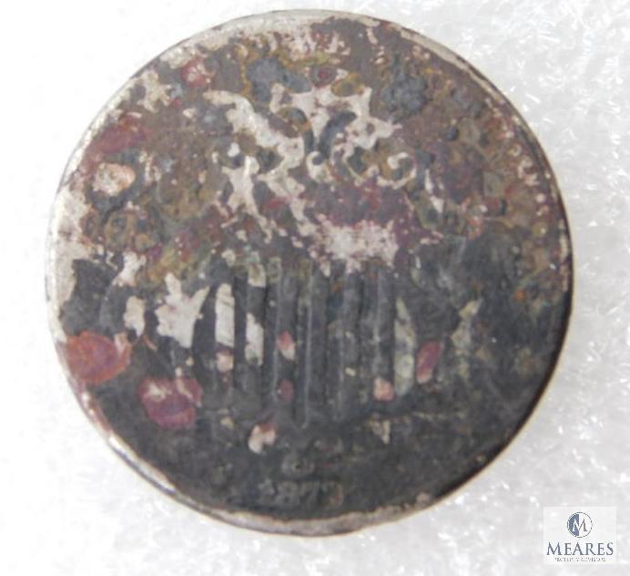 1873 (?) Damaged Shield Nickel & No Date Shield Nickel