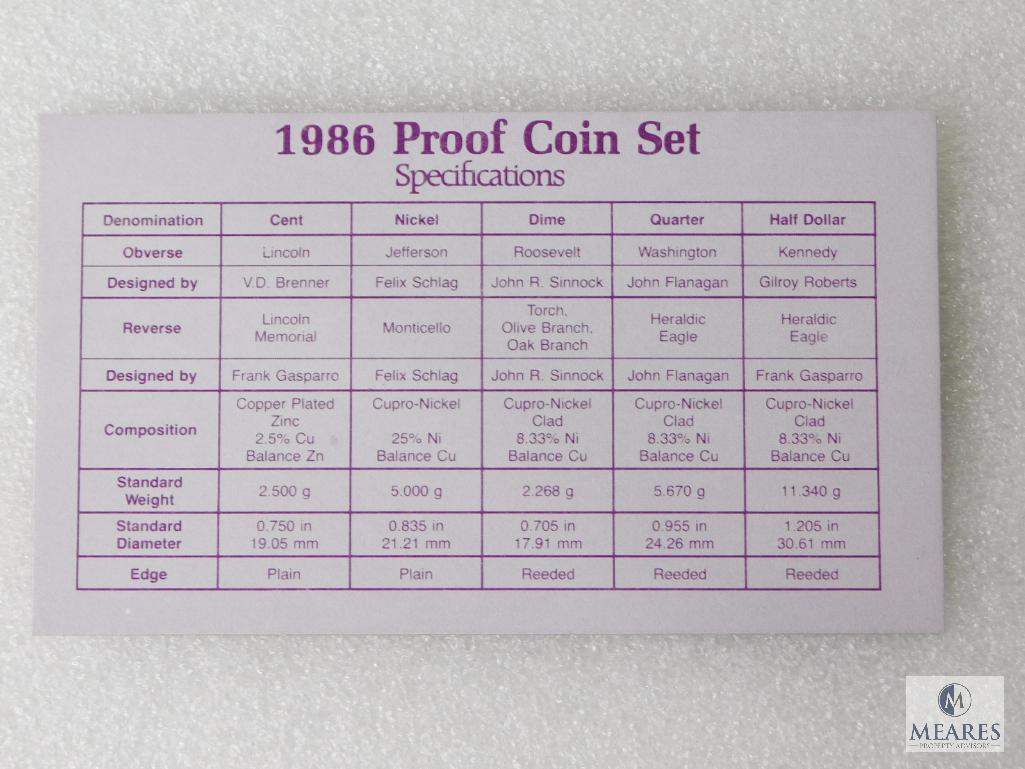 1986 Proof Set