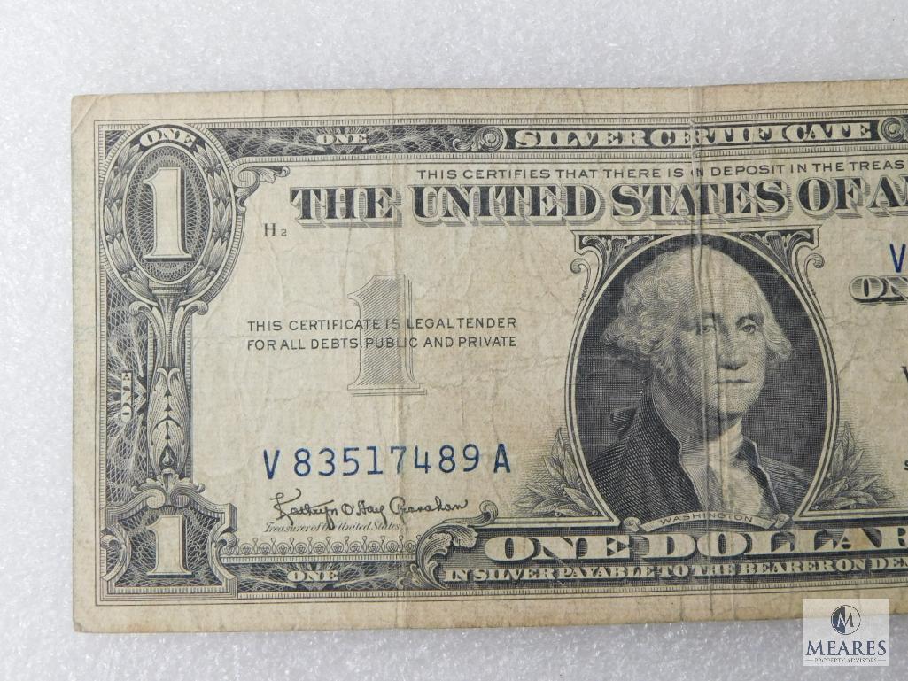 Two - $1.00 Silver Certificates 1957 (#'s Too High) & 1957-B (#'s Too Low)