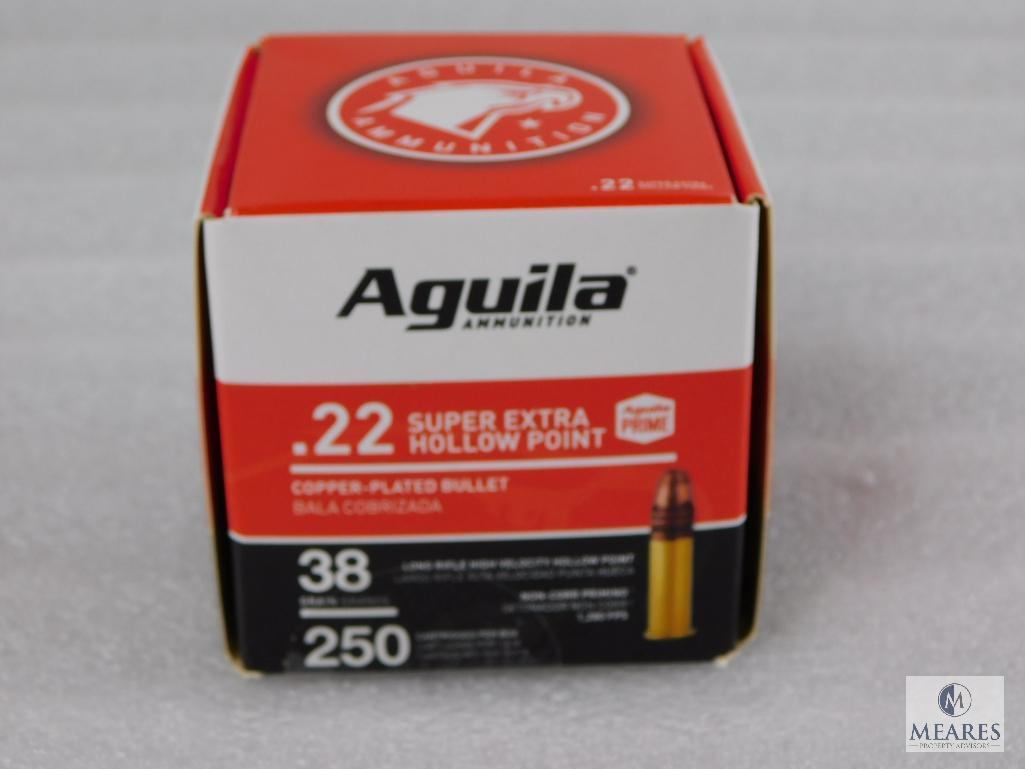 Aguila .22LR Ammo .38 Gr. Copper Plated Hollow Point. 250 Round Box