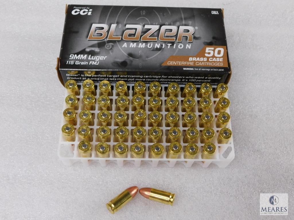 CCI Blazer 9mm 115 Grain FMJ Ammo box of 50 Rounds