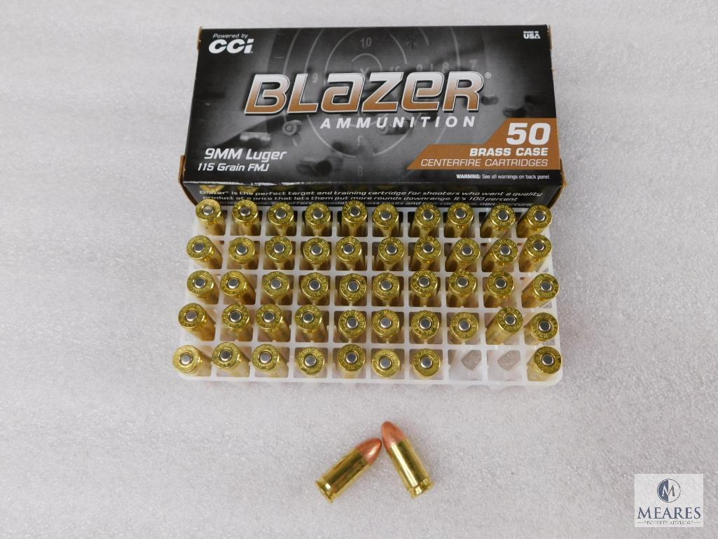 CCI Blazer 9mm 115 Grain FMJ Ammo box of 50 Rounds