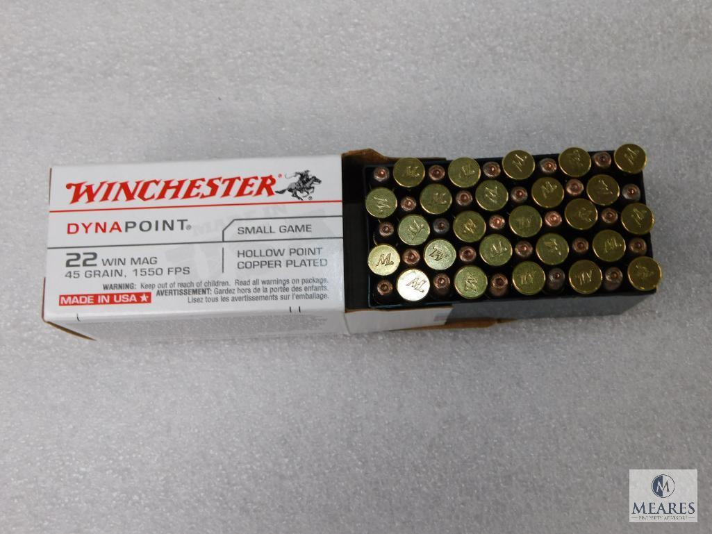 Winchester 50 Rounds 22 Magnum Ammo 45 Grain Dyna Point 1550 FPS