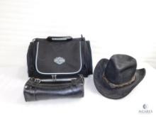 Harley Davidson Overnight Bag, Size Large Hat and Messenger Bag