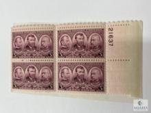 # 787 - 1937 3c Army and Navy: Sherman, Grant and Sheridan Plate Block of Four Stamps