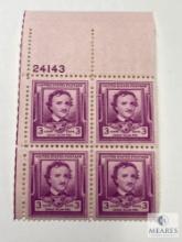 #986 - 1949 3c Edgar Allan Poe Plate Block of Four Stamps