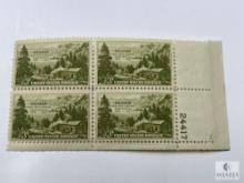 # 999 - 1951 3¢ Nevada Settlement Plate Block of Four