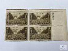 # 934 - 1945 3¢ US Armed Forces: Army Plate Block of Four