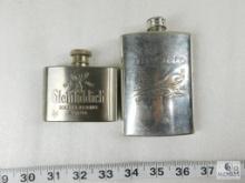 Lot of Two Stainless Steel Flask Each Stamped