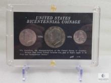 US Bicentennial Coinage Set - Half, Dollar and Quarter