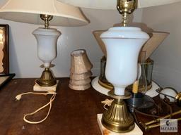Folding Card Table with Table Lamps and Light Fixtures