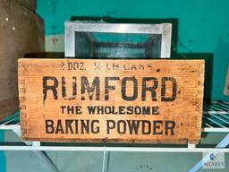 Rumford Baking Powder Crate and Small Aquarium/Terrarium