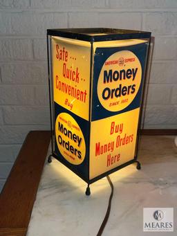Vintage Tabletop American Express Money Order Advertising Lamp