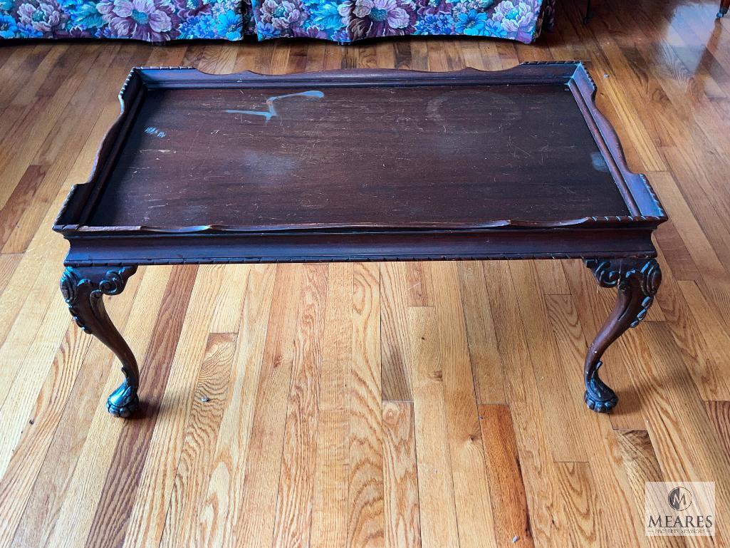 Carved Cabriole Leg Coffee Table