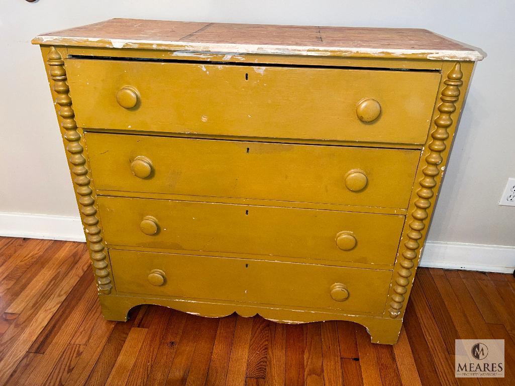 Vintage Distressed Four-Drawer Chest of Drawers