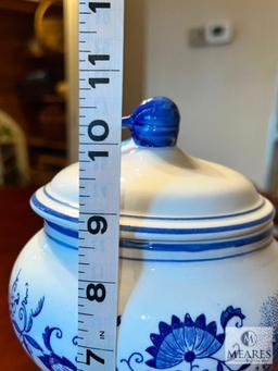 Blue Onion Marked Flour Canister