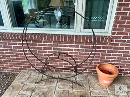 Firewood Log Rack with Flowerpots