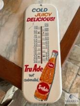 Vintage TruAde Pressed Steel Advertising Thermometer TH-62