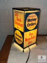 Vintage Tabletop American Express Money Order Advertising Lamp