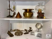 Assorted Vintage Brass and Porcelain Decor