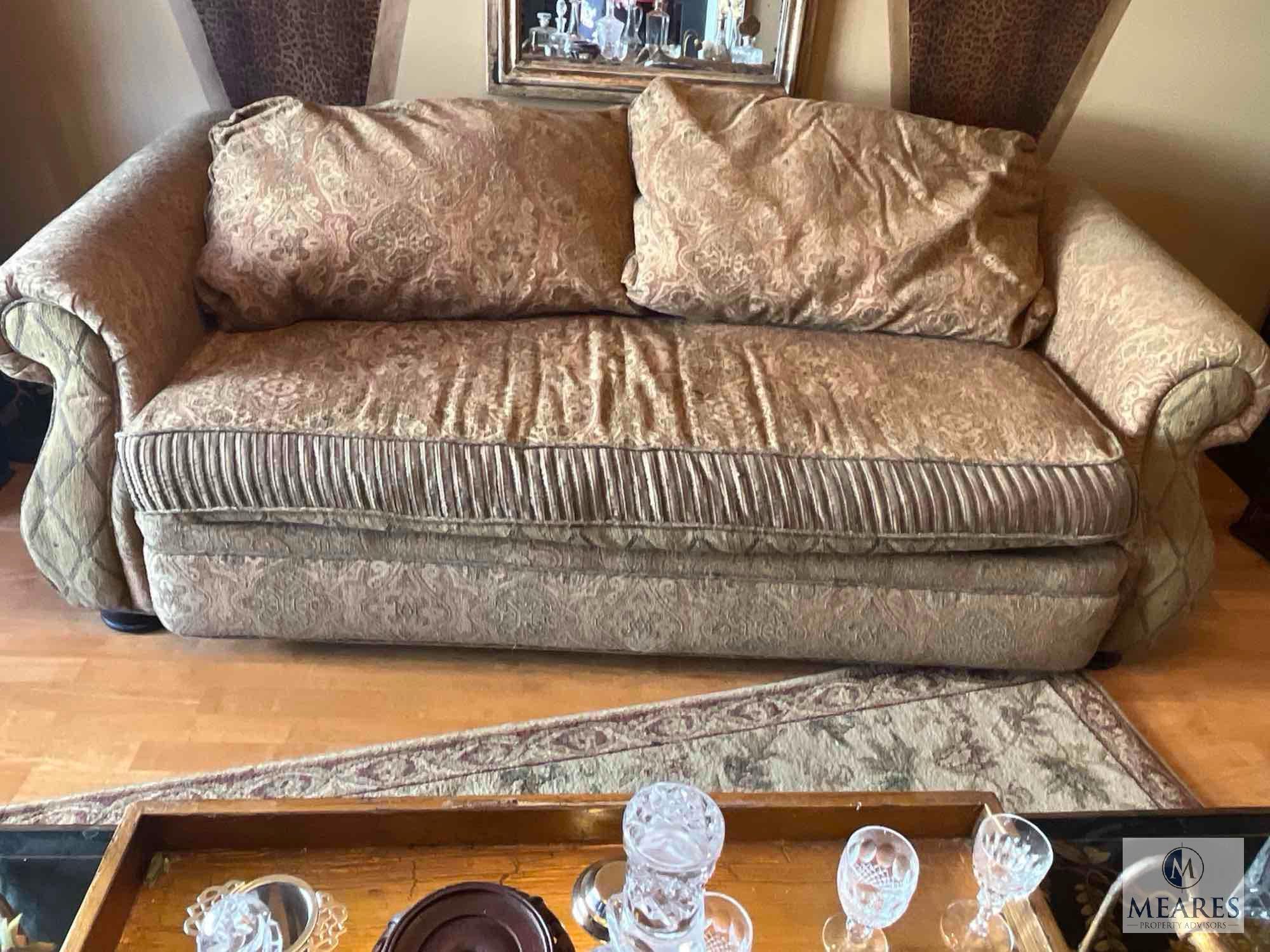 Upholstered Loveseat/Settee with Pillow Backs