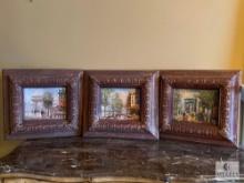 Three Small Framed Cityscape Art Prints