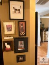 Mixed Lot of Framed Prints of Cats