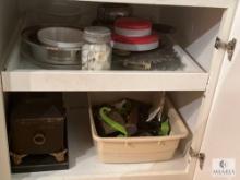 Contents of the Bottom Kitchen Cabinets - Utensils, Pyrex Dishes, Hand Tools