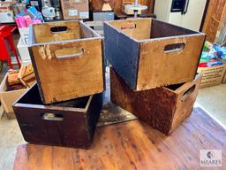 Group of Four Wooden Storage Boxes