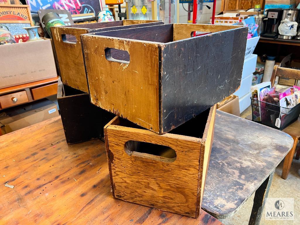 Group of Four Wooden Storage Boxes