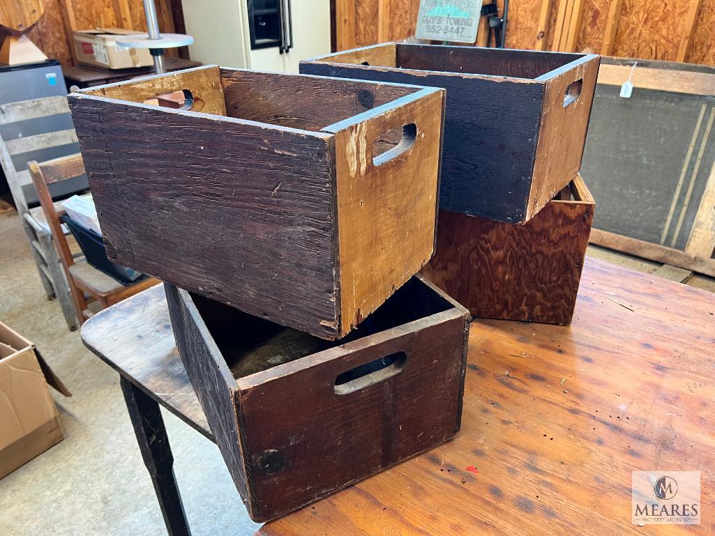 Group of Four Wooden Storage Boxes