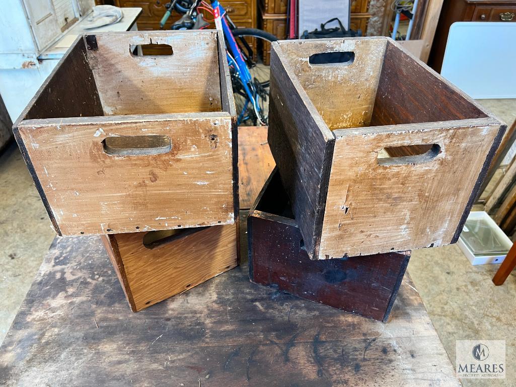 Group of Four Wooden Storage Boxes