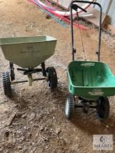 Group of Two Walk Behind Seeder Spreaders