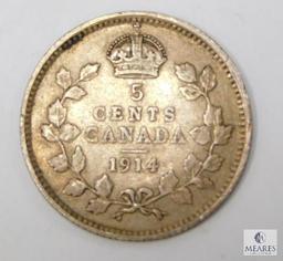 1914 Canada Five Cents Silver, VF