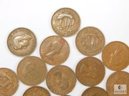 50 British 1/2 Pennies 1940's To 1960's